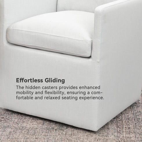 Sean Performance Dining Chair with Casters - Upholstered Dining Chair | Modern Dining Chairs | Kinwell Furniture | Performance Fabric Dining Chairs